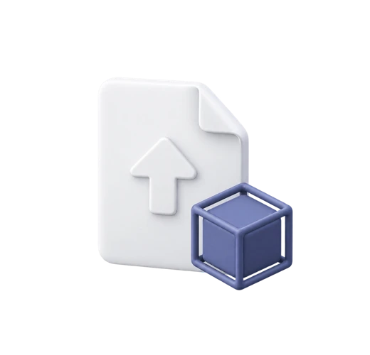 Illustration: eine 3D-Datei wird hochgeladen